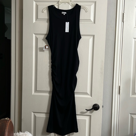 Michael Stars Wren Ruched Side Racer Back Ribbed MIDI Dress Size XL NWT - Picture 4 of 14